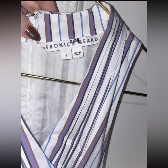 New! Veronica beard Radley Striped Halter Poplin Midi Dress 💜 size 8 NWT! - Picture 16 of 16